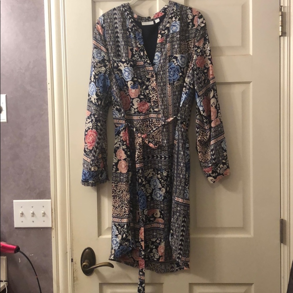 New York & Co Floral shirt dress Large
